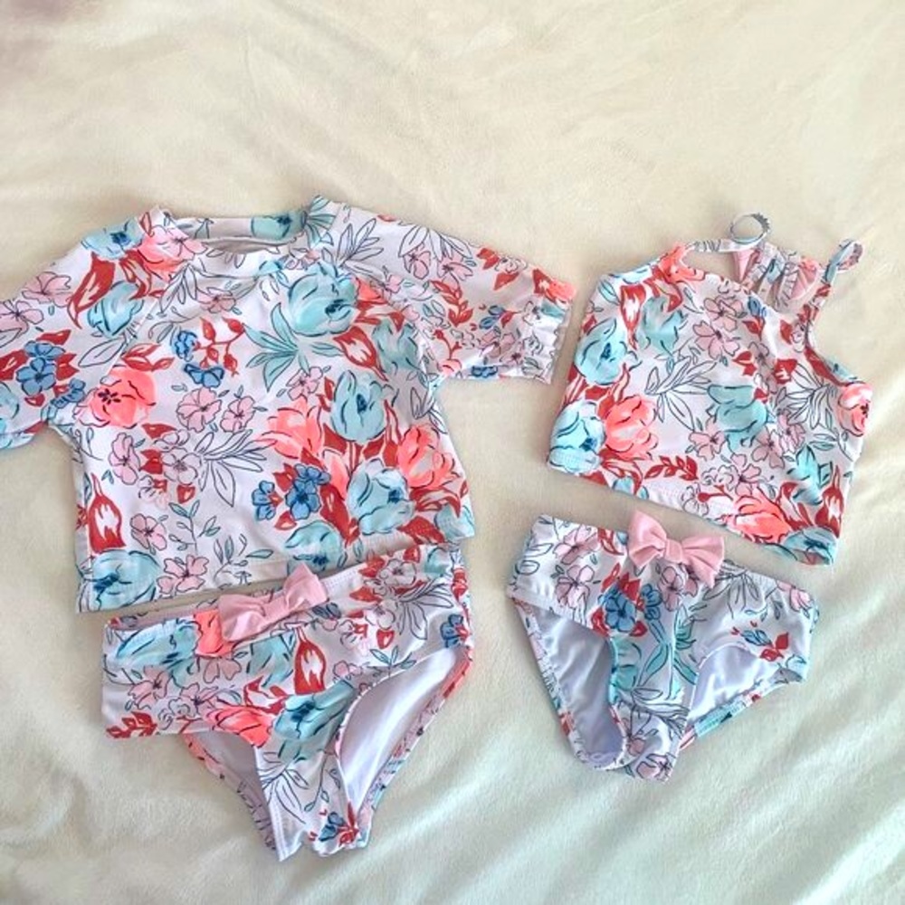 Crown and Ivy Girls size 4 swimwear bundle / 2 sets, 2 bottoms, 2 tops